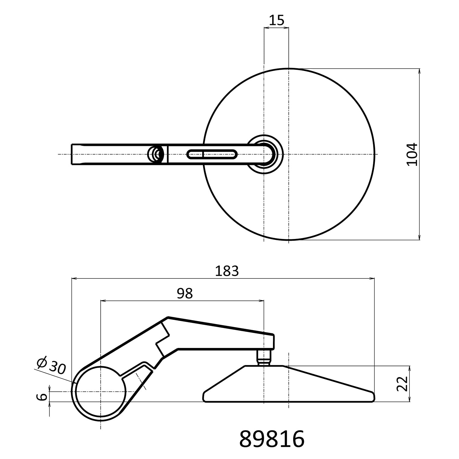 DAYTONA coppia specchietto bar-end a manubrio corto DM10, omologazione E