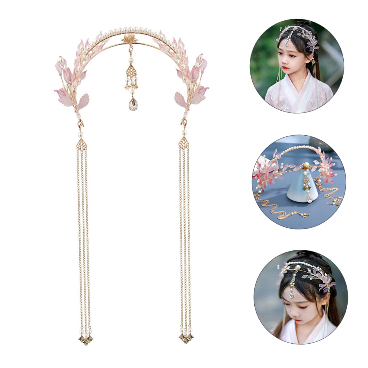 Mikinona Chinesischer Hanfu Kopfschmuck Vintage aus Legierung Retro mit Langen Quasten Elegantes Haaraccessoire für Frauen Geeignet für Alltag und Geschenk
