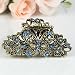 Beautyxyz Woman's new butterfly design XLarge 3.5 inch metal rhinestones hair clip claws (blue)