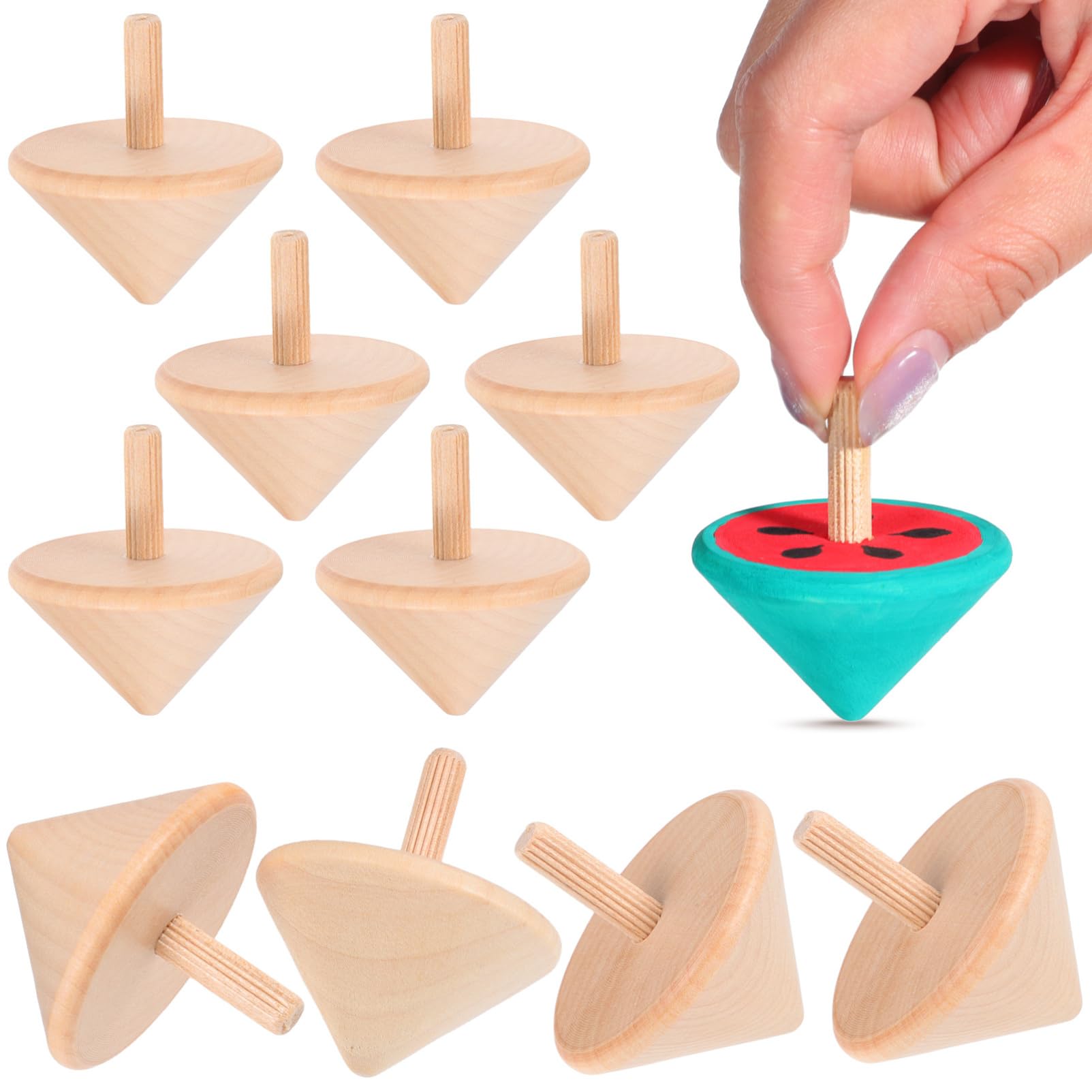 SHINEOFI Gyroscoop 12 Stuks Houten Gyroscoop Speelgoed Voor Kinderen DIY Onafgewerkte Gyroscoop Van Hout Roterend Speelgoed Voor Feestgeschenken Games Klaslokaalbeloningen Educatief Speelgoed