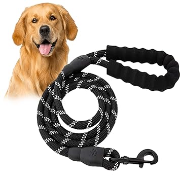 Amazon Brand-Umi Dogs Walk Tranning, Durable Rope Training Leash for Small, Medium, Large, Giant Sized Dogs, with Strong Hook and Smooth Handle for (Black)