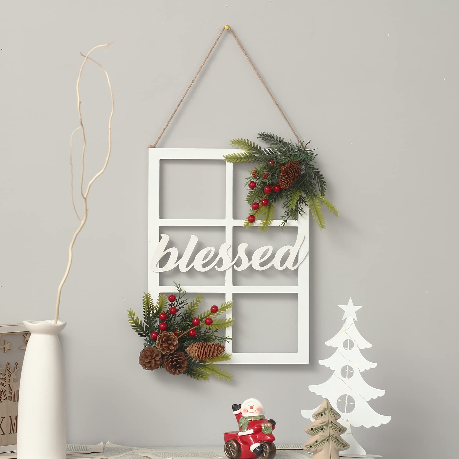 Super Holiday Cornici Rovonde In Legno Fai Da Te - Set Con Fiori Secchi Di Eucalipto E Lavanda - Decorazione Parete Per Collage
