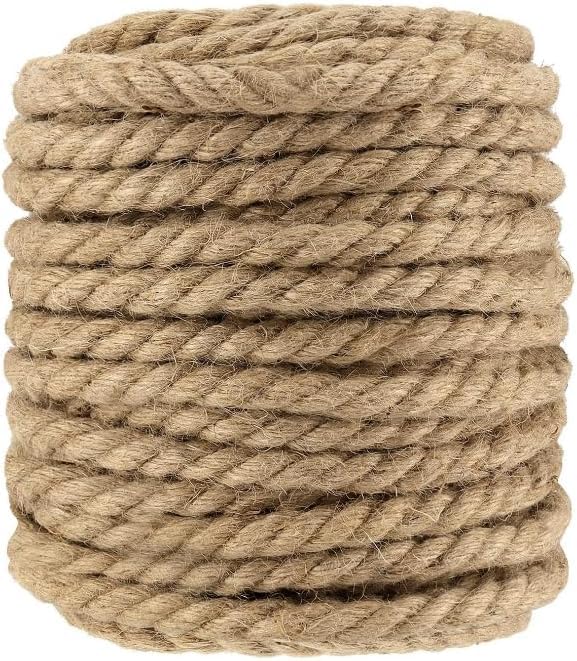 Cuerda de cáñamo retorcida de 30mm para pasamanos y decoración rústica