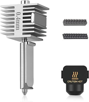 Bambu Lab A1/A1 Mini Upgrade Hotend Kit, Quickly Replace the High-Temperature, High-Speed 0.4mm Stainless Steel Nozzle, with A Silicone Cover, Compatible with Bambu Lab 3D Printers