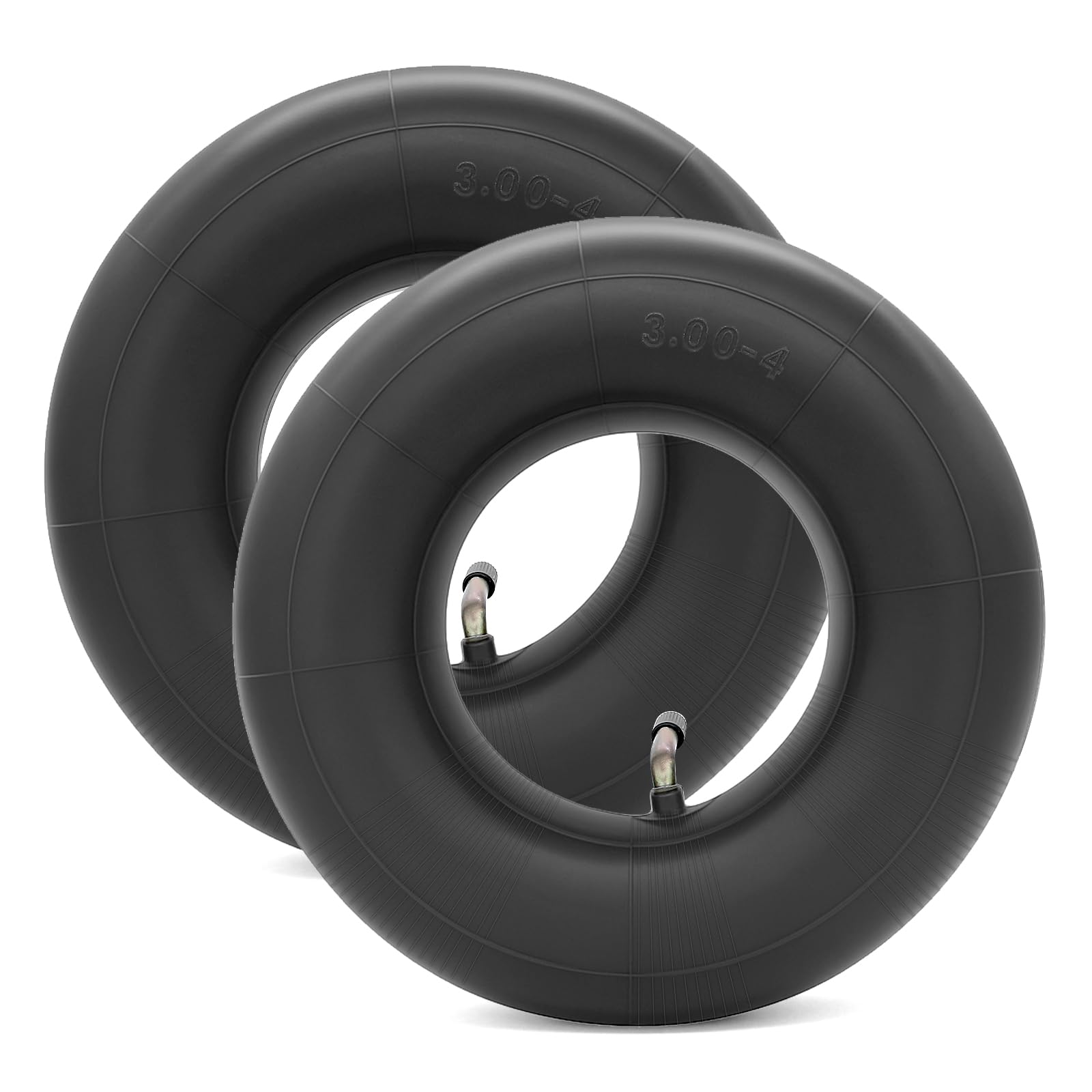 2x Schlauch 3.00-4 (260x85mm) Mit Winkelventil – Für Sackkarren, Bollerwagen & Schubkarren, Naturkautschuk