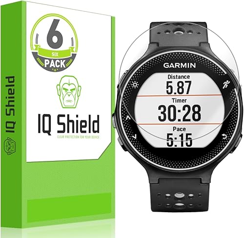 IQShield Protector de pantalla compatible con Garmin Forerunner 235 225 620 220 (paquete de 6 unidades)