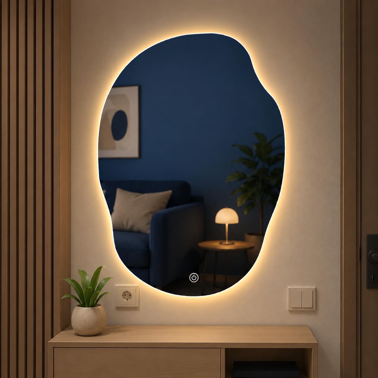 Modern Glass Wall Mounted Rectangular Backlit Led Mirror with Touch Sensor|Bathroom Mirror with Led Lights|Stylish Long Mirror for Bedroom Washbasin Lighting Mirror (Double Light,24 x 18)-image-15