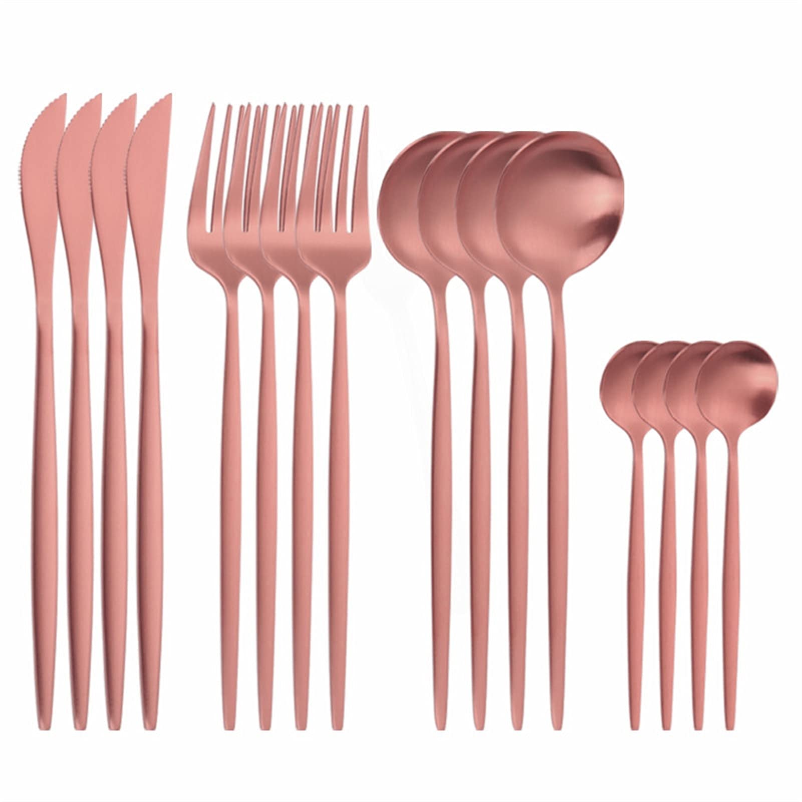 Couverts de table ergonomiques en acier inoxydable or rose haute résistance