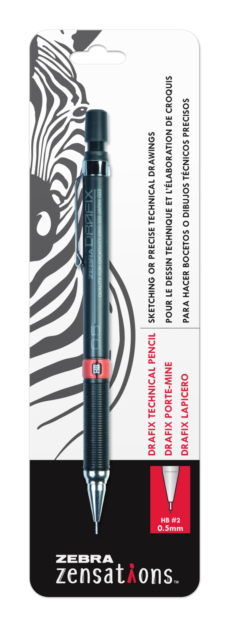 Zebra Zensations Drafix Technical Mechanical #2 Pencil-0.5mm