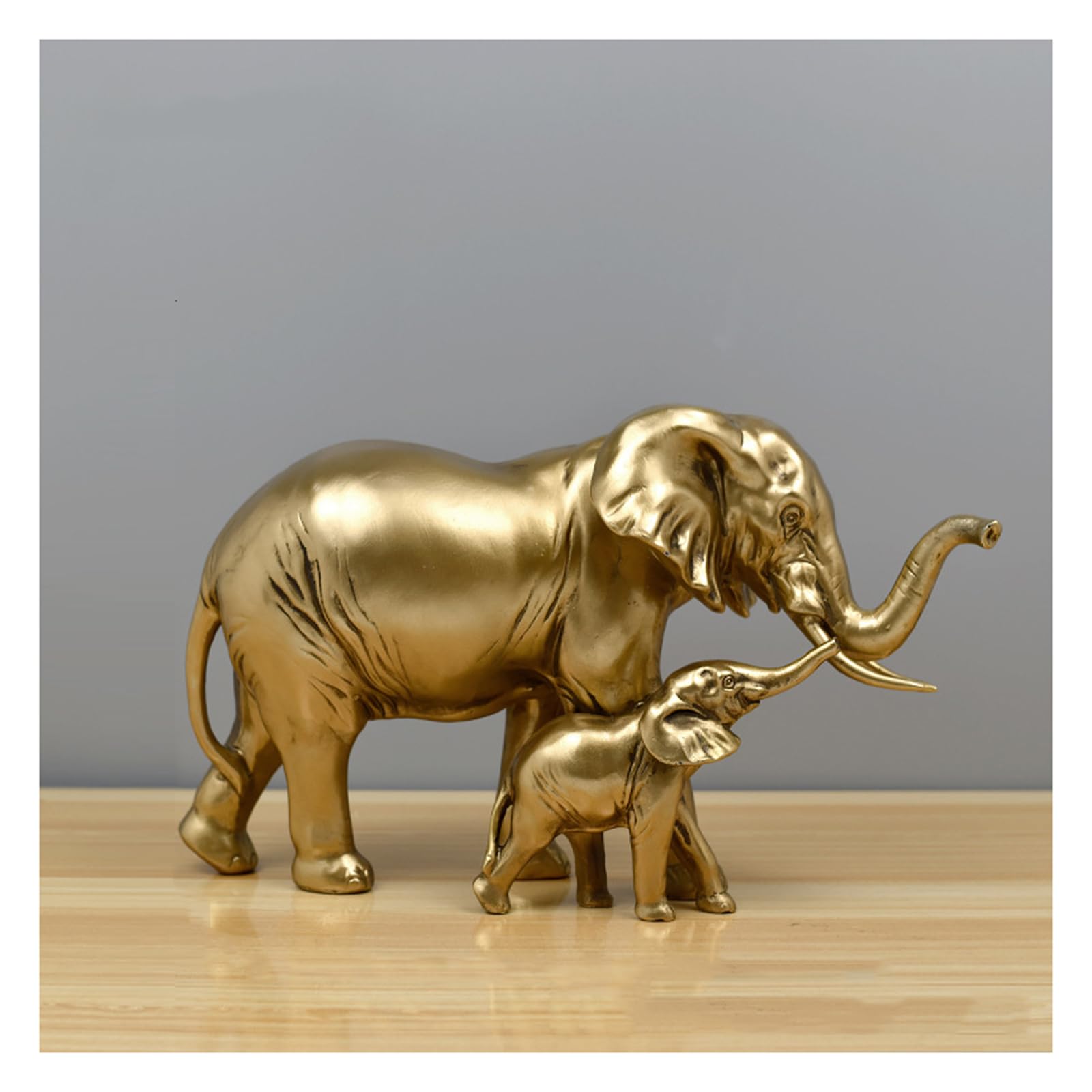 Tauzveok Elephant Decorative Statue, Elephant Decorative Figurines, for Window Sill Decoration, Bedroom Decoration, Apartment Decoration, Living Room Decoration, Resin,Big gold