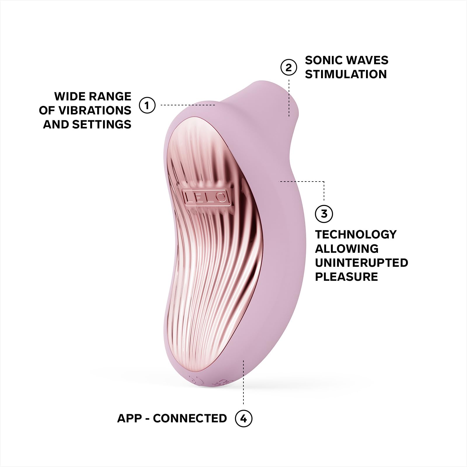 LELO SONA 3 Cruise Massaggiatore Sonico Femminile con App Bluetooth, Succhia Clitoride per Donna, Stimolatore per Clitoride 12 Modalità con Più Potenza e Tecnologia a Onde Soniche, Vibratore, Pink