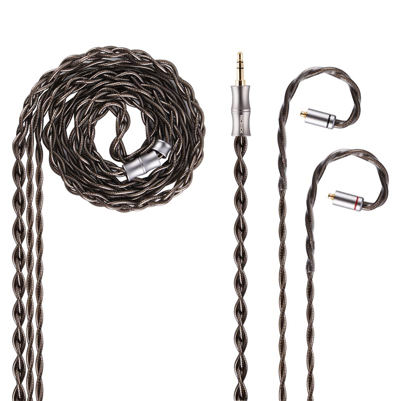 NICEHCK DuskSky IEM Cable, 6N Pure Silver in Ear Monitor Cables, 7N SPC Upgrade Cords, Conductive Fiber Earbuds Cord for Audiophile Musician Singer (3.5mm with MMCX)