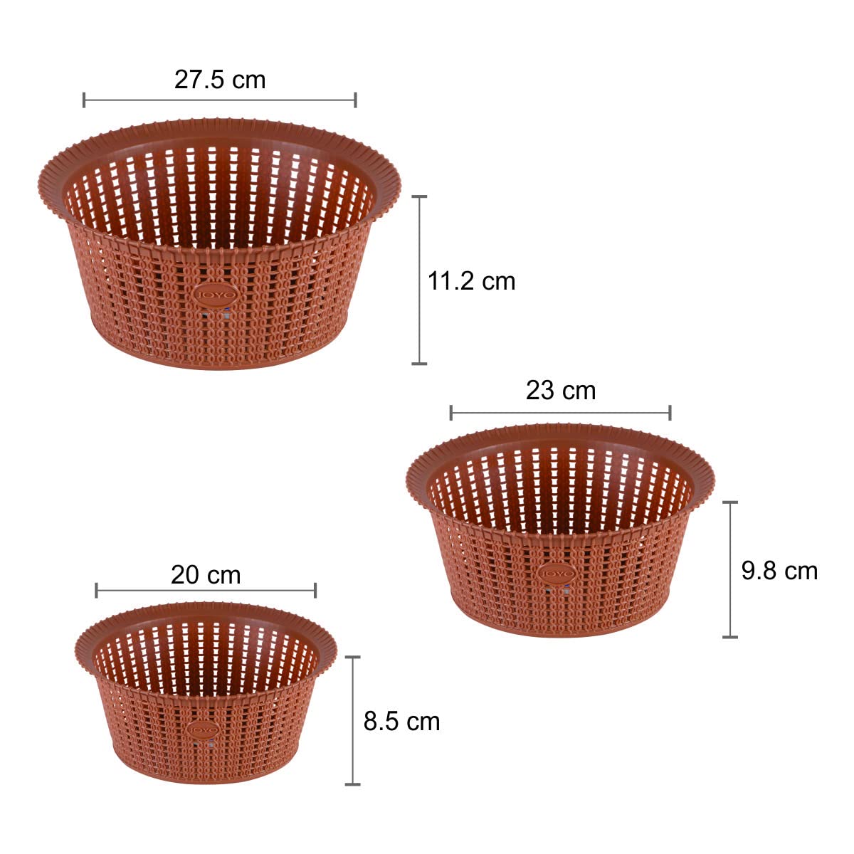 Buy JOYO PLASTICS Knit Basket 1, 2, 3 (3 Pcs Set) with Jali