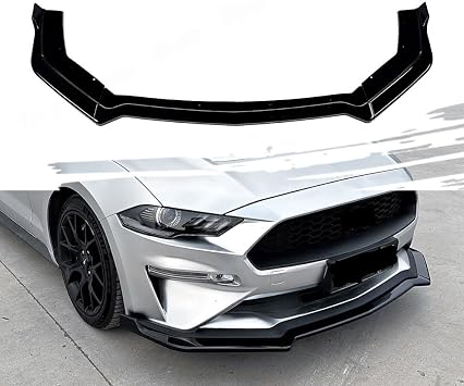 3PCS Aerodynamic Front Bumper Splitter Lip,ABS Spoiler Body Kit Compatible with Ford Mustang 2018-2023 Facelift MK6.5,Gloss Black