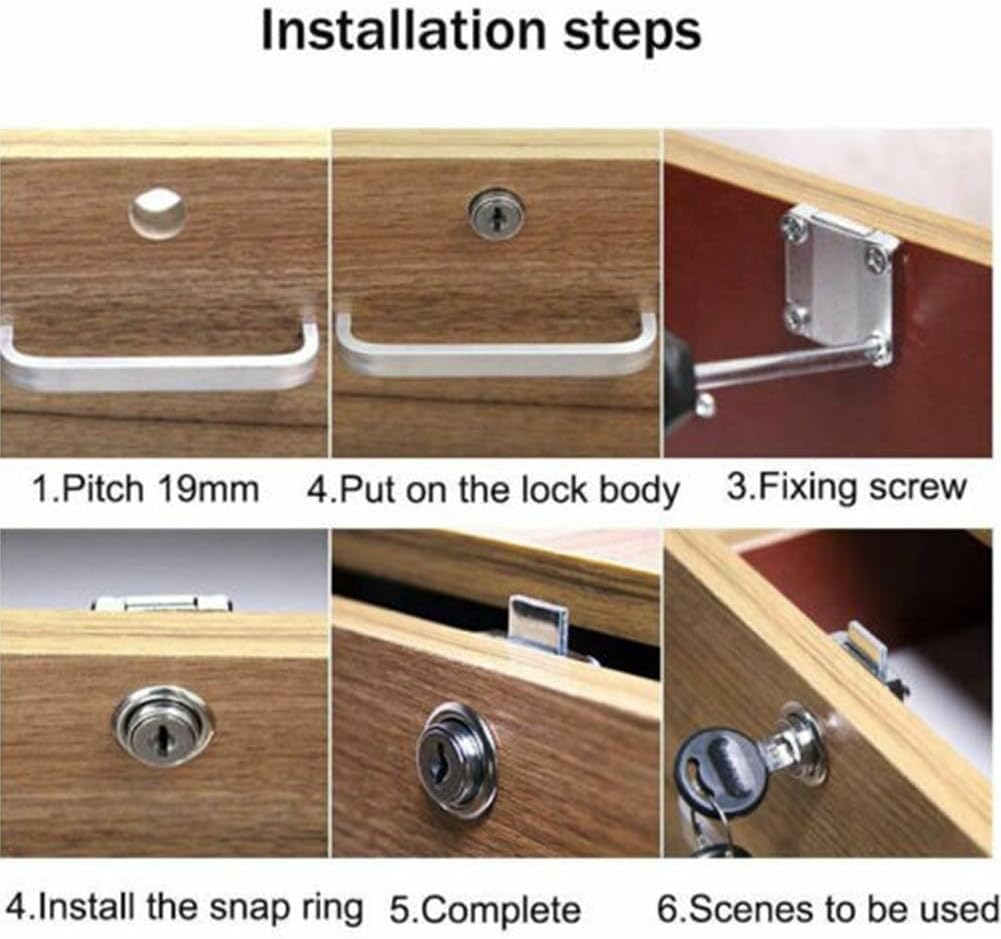 Cabinet Lock,Secure,Furniture lockDrawer and Cam with 2 Keys for Enhanced Security Needs