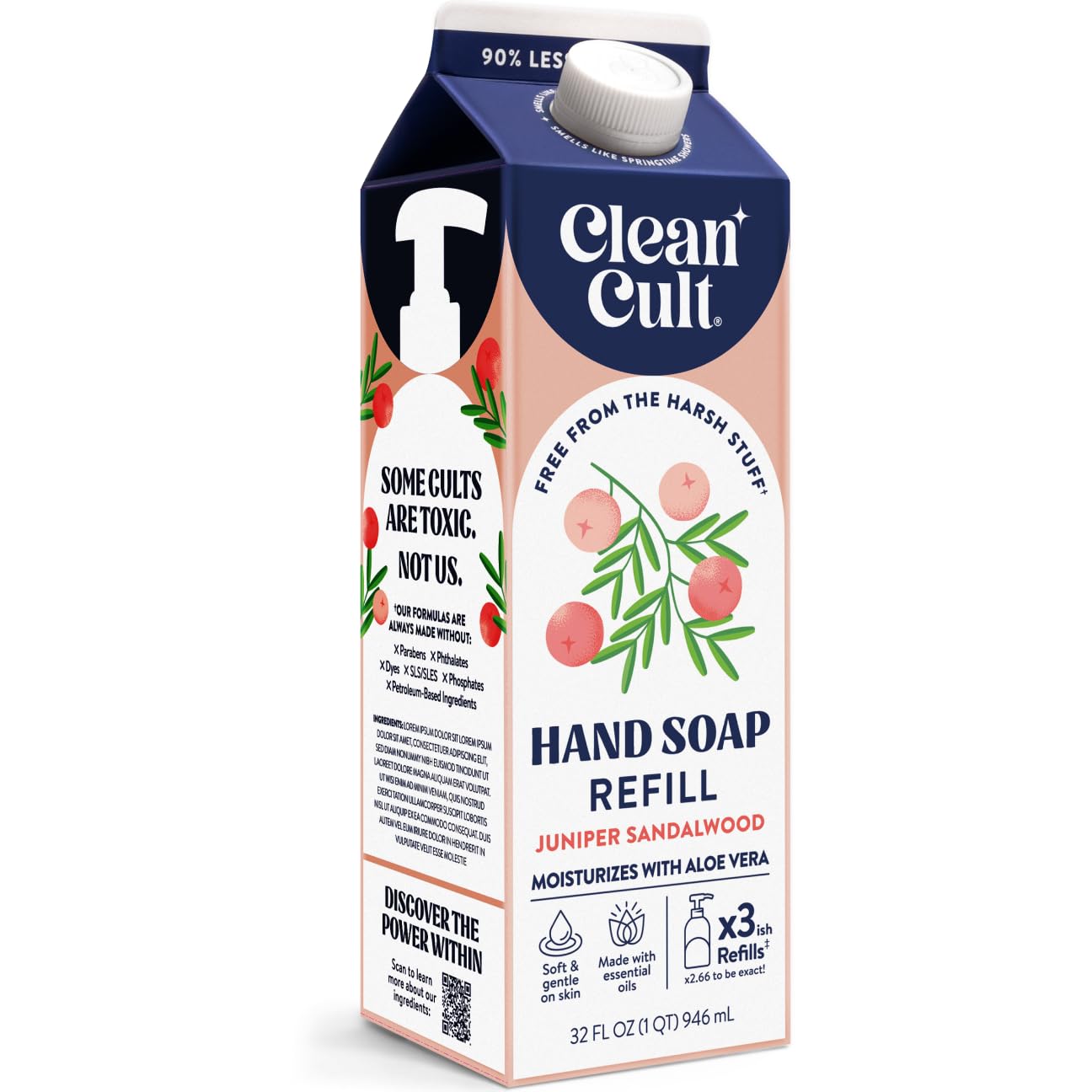 Photo 1 of Cleancult Liquid Hand Soap Refill - Juniper Sandalwood - Gentle On Sensitive Skin - Made with Aloe Vera & Essential Oils - Eco Friendly - Paper-Based Packaging - 32 oz/1 Pack