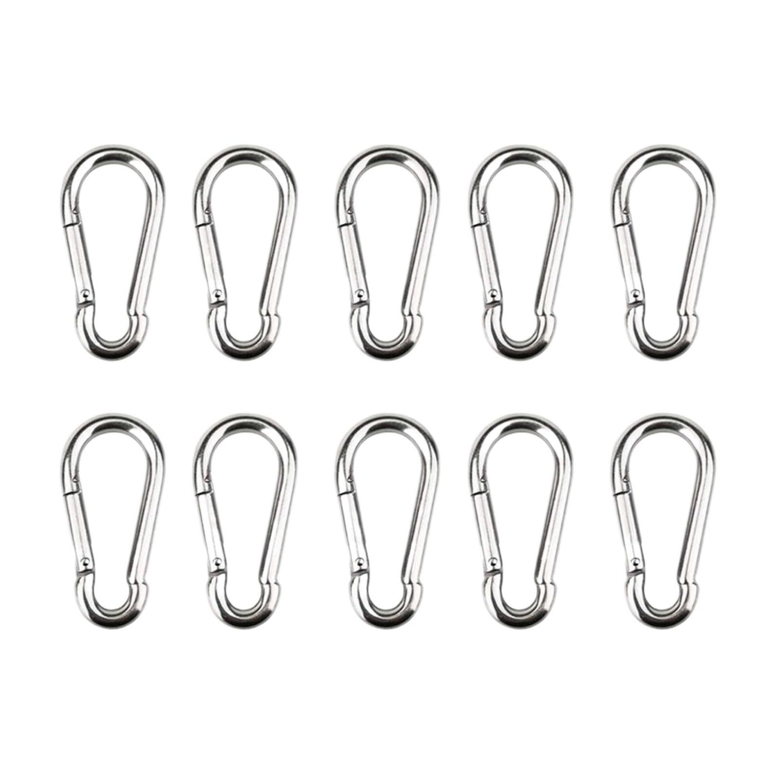 Spring Snap Multifunctional Stainless Steel with Clip Climbing Buckle Key Ring Bike Travel Decoration(M10)