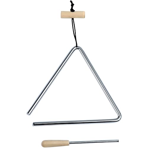 7 Inch Musical Triangle Instrument, Steel Triangle Percussion Bell With Striker
