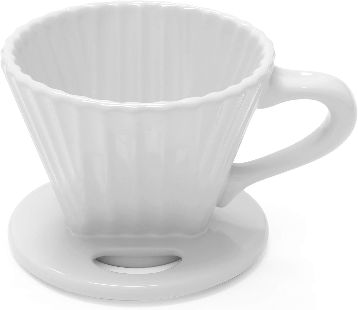 Chantal "Lotus" ceramic pour over coffee dripper, 8 ounces, White