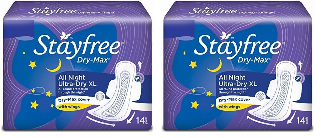 StayfreeDry Max All Night Sanitary Pads XXL (Pack of 14)