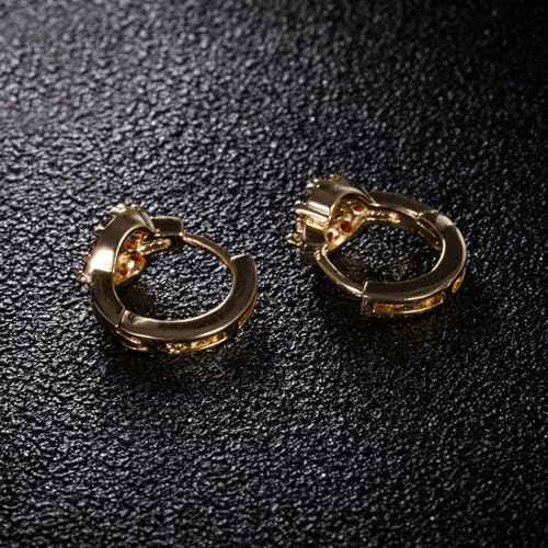Boucles d'oreilles en or jaune 14K légères contre les allergies aux rubis - 5