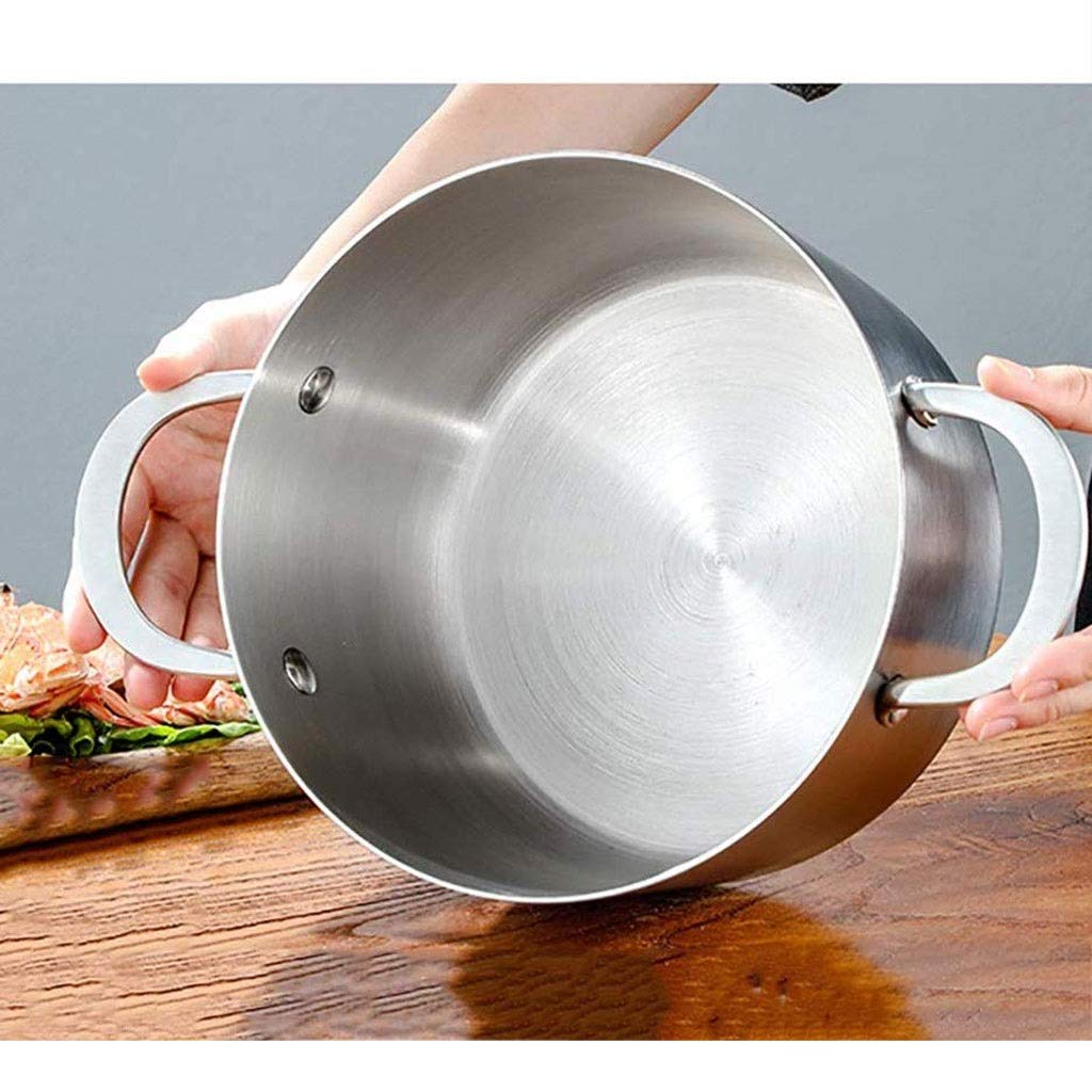Acier Inoxydable Stockpot Induction Professionnelle sûre Casserole en Acier Inoxydable avec Couvercle - Couvercle en Acier Complet