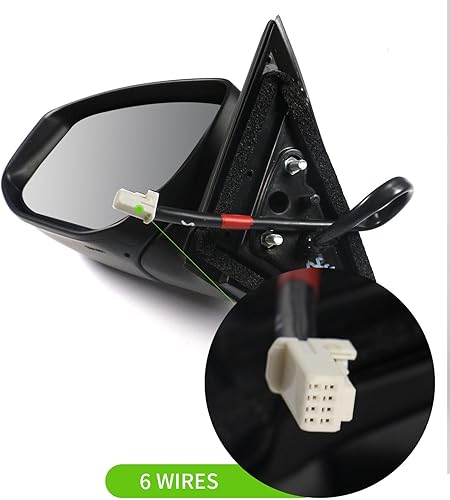 Miniatura 4 de Espejo lateral para puerta de coche para Nissan Altima 2013-2018 lado del pasajero  Vidrio ajustado  Vidrio calentado  Indicador de giro LED