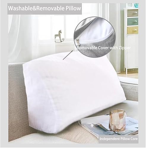 Miniatura 2 de Almohadas de cuña para cabecero, almohada de lectura, almohadas de respaldo para sentarse en la cama, cojín triangular suave, almohada de sofá cama,