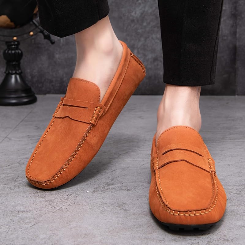Loafers for Men Round Toe Vegan Leather Penny Driving Loafer Shoe Flat Heel Lightweight Comfortable Prom Slip On4