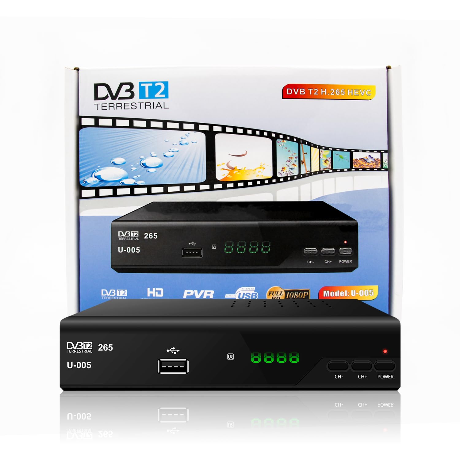 TDT dvb t2 h 265 hevc Full HD 1080-usb-hdmi-gravador Receptor TV Digital terrestre (h 265)