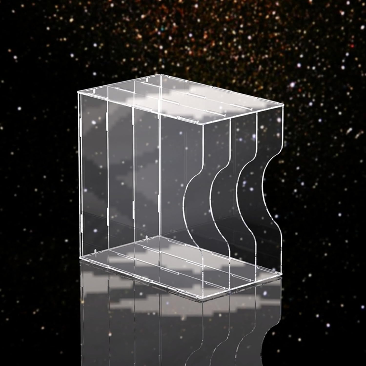 ビニールレコードストレージ 完全に透明なビニールレコードホルダー、デスクトップアクリルLPレコードディスプレイラック3コンパートメン