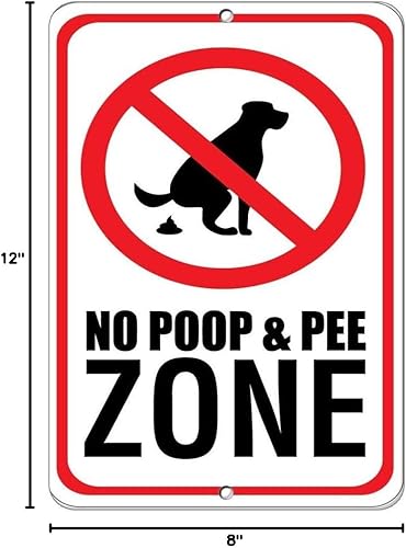 Miniatura 2 de Letrero de metal de aluminio con texto en inglés No Poop & Pee Zone Style 3