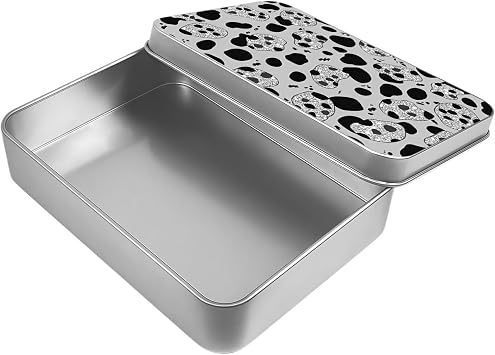 Small Rectangular Metal Tin Box,Glittering Cheetah Spots