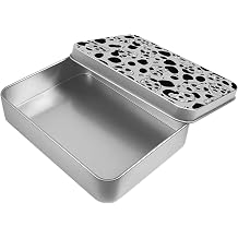 4.53" x 3.35" x 0.87" Metal Tin Box Silver Small Storage Box with Lid for Candies,Jewelry,Necklaces,Rings,Earrings,Beads,Coins or Other Small Items,Glittering Cheetah Spots