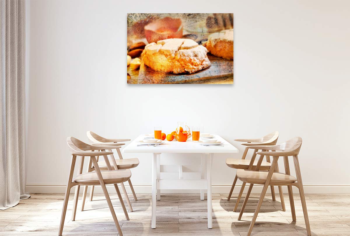 Premium Textil-Leinwand 120 x 80 cm Quer-Format Italian Food - Vintage Design, Leinwanddruck von Carmen Steiner