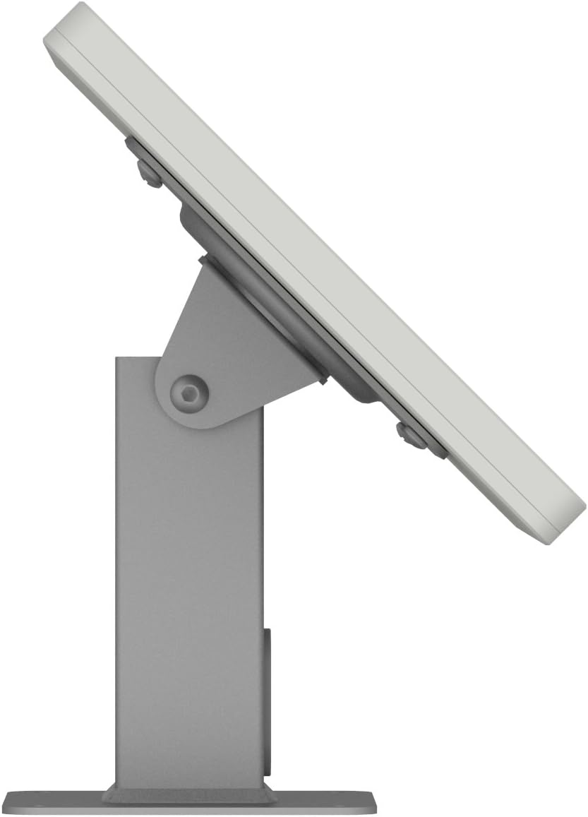 VidaMount Light Grey Home Button Covered Enclosure and Rotating & Tilting Desk/Table Mount [Bundle] Compatible with iPad mini 4 & 5