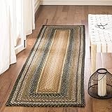SAFAVIEH Washable Rug Outdoor Braided Collection - 2'3' x 8' Runner, Multi, Handmade & Reversible, Non-Shedding & Easy to Clean, Ideal for Patio, Backyard, Mudroom (BRD308A)
