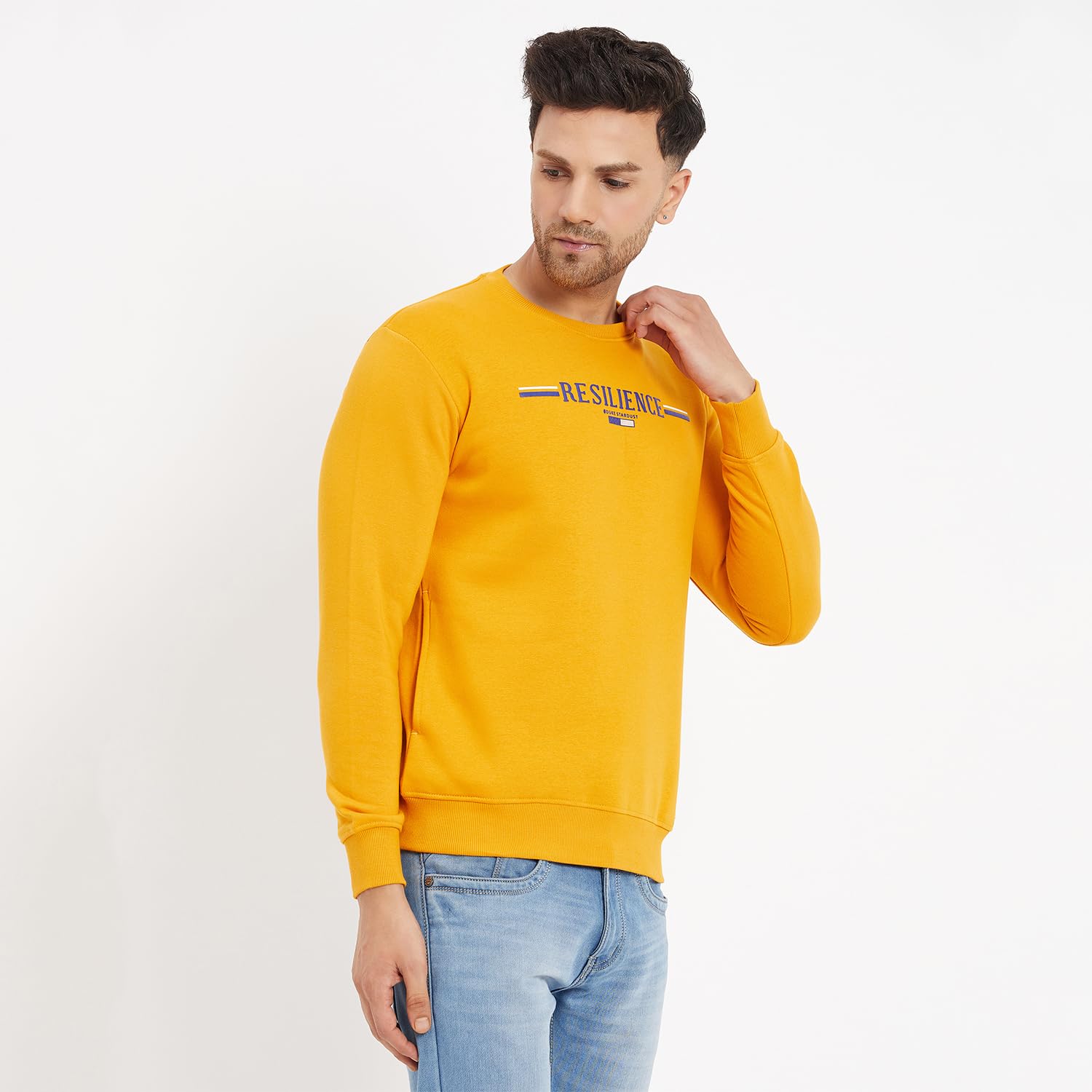 Duke Stardust Men Round Neck Sweatshirt (LF3951_Mustard_XXL) 2