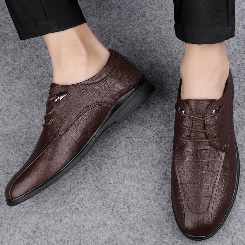 Mens Pointed Toe Tuxedo Shoes Men's Fashion Classic Lace Up Low Top Leather Dress Shoes Business Office Wedding Formal Modern Oxfords for Men2