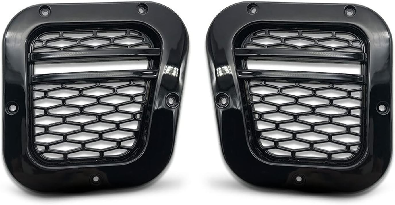1 Pair Side Fender Vent Grille Compatible With Land Rover Defender 2004 2005 2006 2007-2019 Car Air Side Vents Grille Decoration Stickers