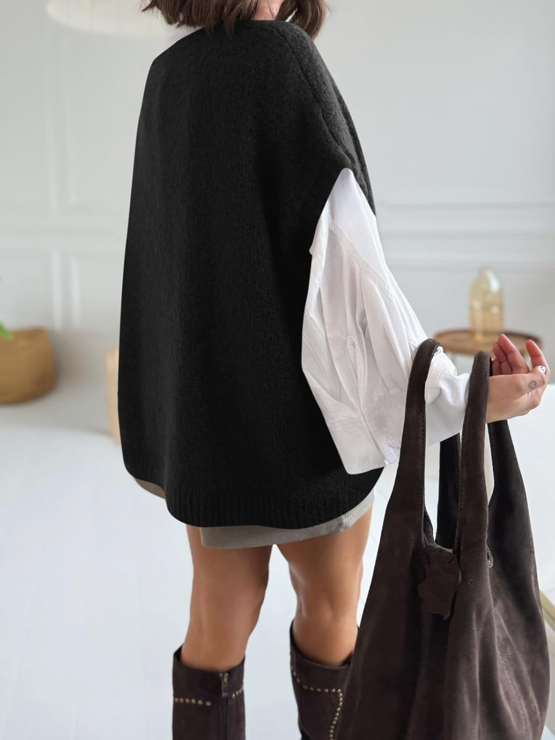 Cicy Bell Womens Oversized Turtleneck Knit Sweaters Short Batwing Sleeve Casual Slouchy Loose Fit Chunky Pullover Tops - Image 3