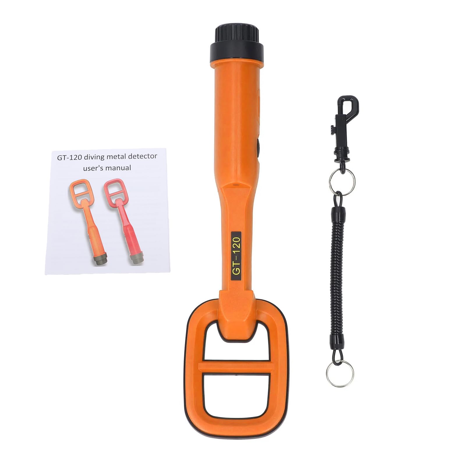 Metal Detector Subacqueo, IP68 Impermeabile 100 Piedi Immersione Profonda Bobina Grande con Luce LED per Adulti Bambini Spiaggia Fiume Lago Immersioni Caccia Al Tesoro (ORANGE)