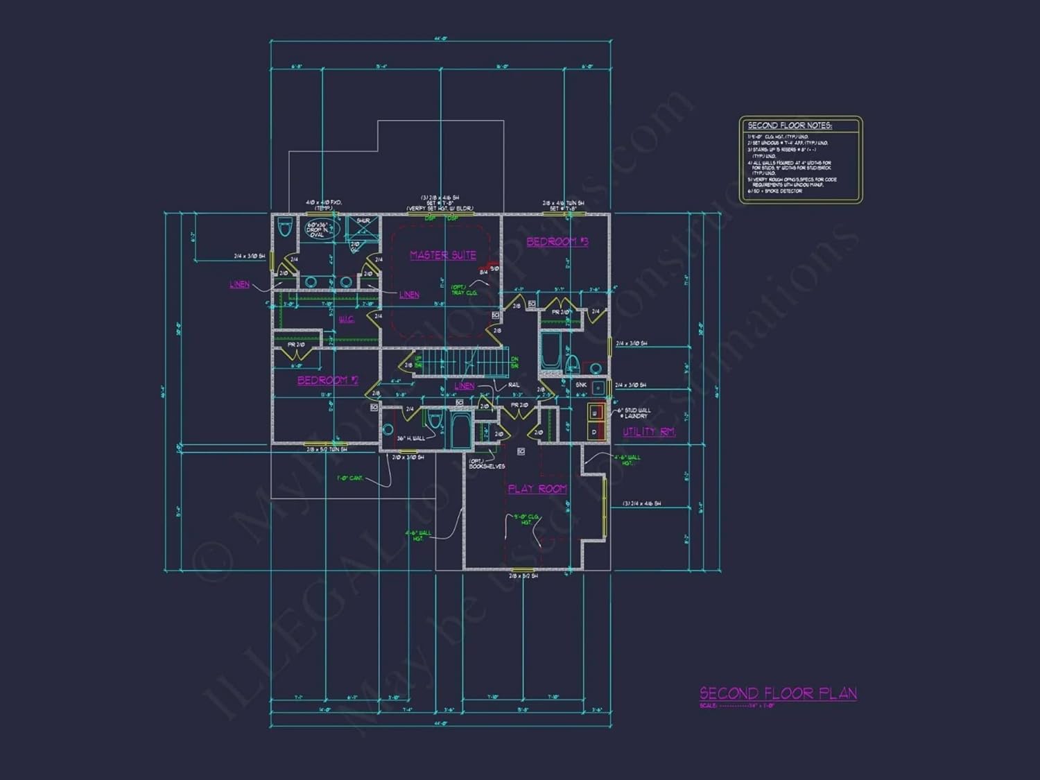 10-1369 HOUSE PLAN - Elegant 4-Bedroom House Plan with Floor Plan, Blueprint, and CAD Designs