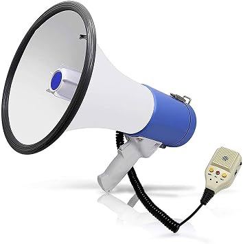Portable Megaphones 50 W High Power Handheld Megaphone with Recording Charging Bullhorn Speaker Outdoor Megaphone Speaker