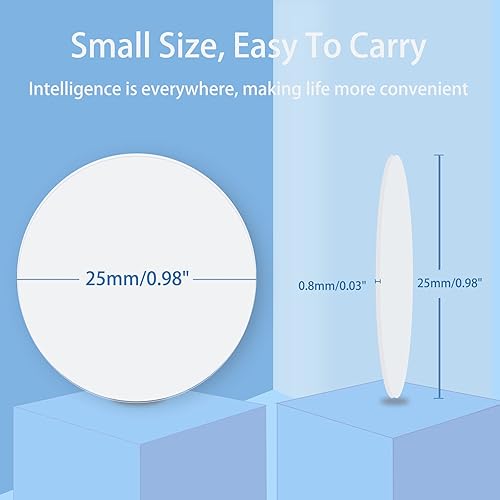 50 Pieces NFC Tags NTAG215 NFC 215 Tags Blank NFC Coins White NFC Stickers Cards with Adhesive Back, Compatible with TagMo and NFC Enabled Devices(White Nfc Coin (No Adhesive),25mm - 50 pcs)