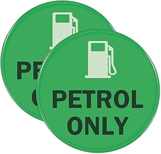 2 Pcs Petrol Epoxy Sticker 2 inch Waterproof Self Adhesive Dispensing Fuel Tank Cap Labels Replacement Fuel Petrol Only Sticker of Vehicle Bus Car Taxi
