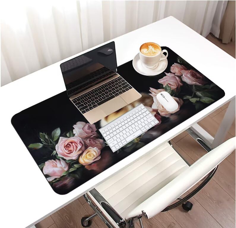 Mouse pad gamer rose 1000x400 vitessee précision améliorées PC - 3