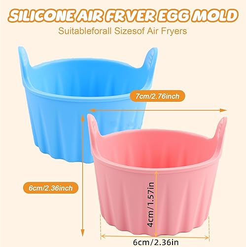 Miniatura 7 de Molde de silicona para freidora de aire de 6 piezas, reutilizable, antiadherente, freidora de aire escalfadora, tazas de silicona para hornear,