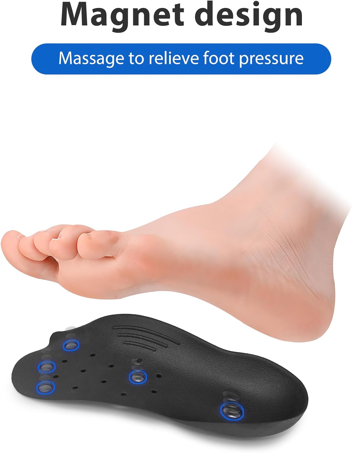 3/4 Orthotics Shoe Insoles for Men Women, Magnetic Massage Arch Supports Shoe Inserts for Plantar Fasciitis, Flat Feet, Over-Pronationand Heel Pain (Mens 4-6/Womens 6-8) - Image 7