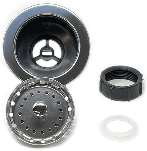 Miniatura 3 de Kit de tubería de drenaje para fregadero, juego de plomería todo en uno de 1  pulgadas con cestas de colador de metal, trampas P de plástico y tubos